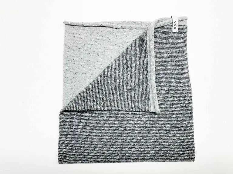 Scaldacollo in lana rigenerata // "Ganzo" - Taglia unica - Antracite-perla